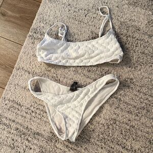 Triangl White Textured Bikini Set